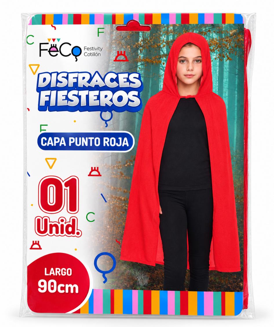 Capa con Capucha Roja 90 cm.