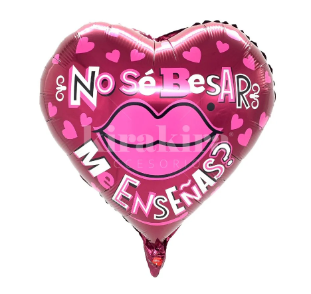 Globo Metálico No Sé Besar X 1 Uni