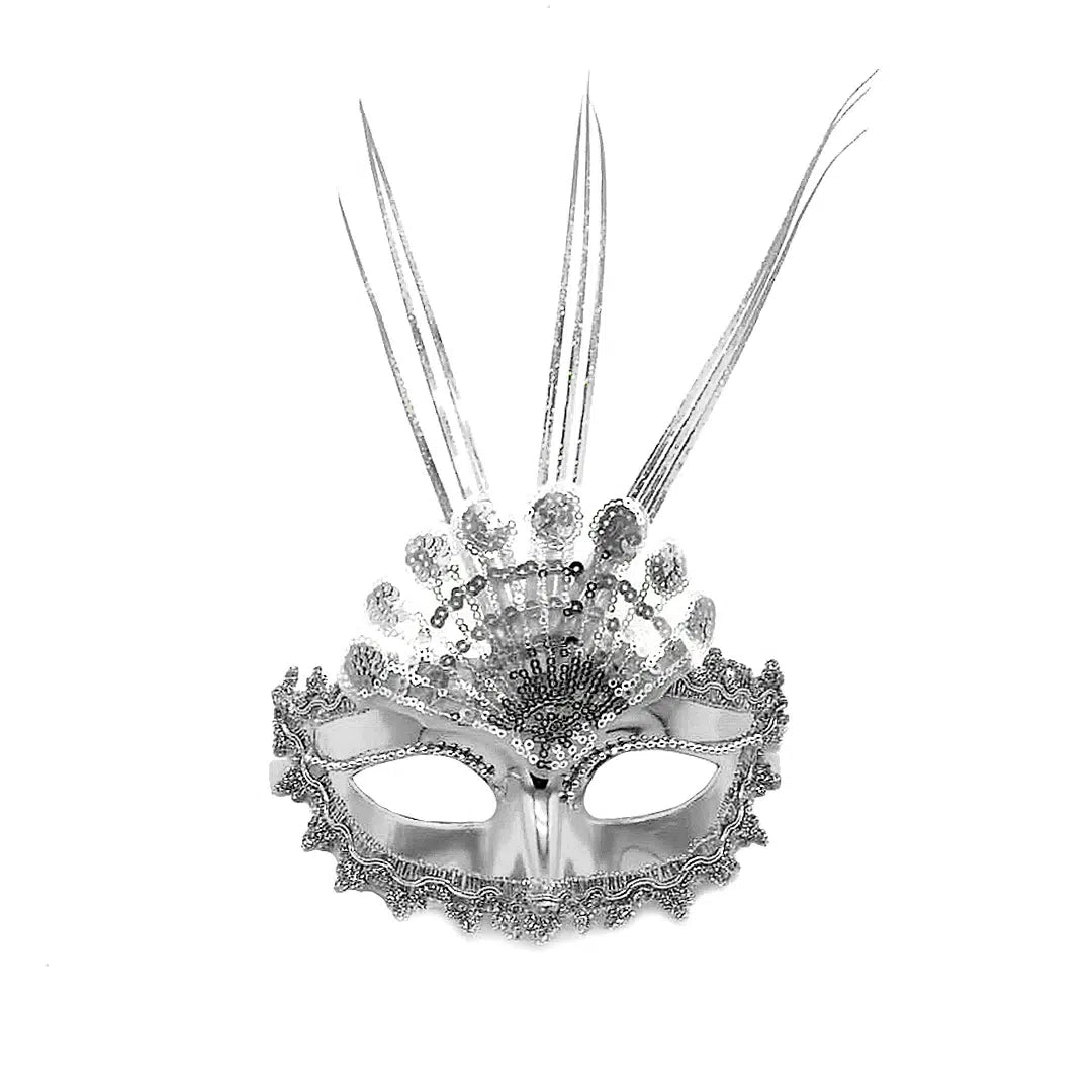 ANTIFAZ VENECIANO ABANICO PLATEADO