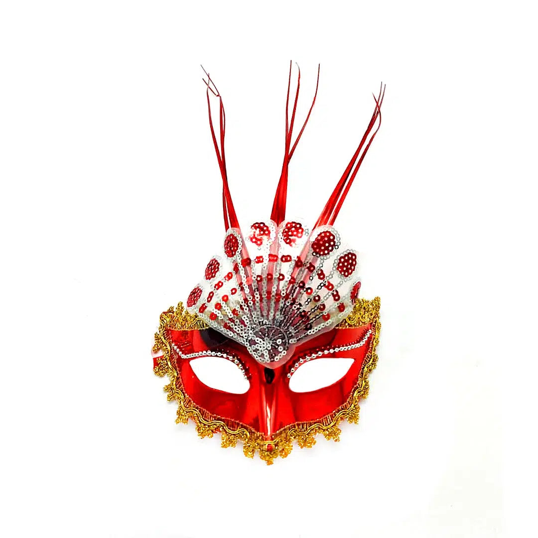 ANTIFAZ VENECIANO ABANICO ROJO