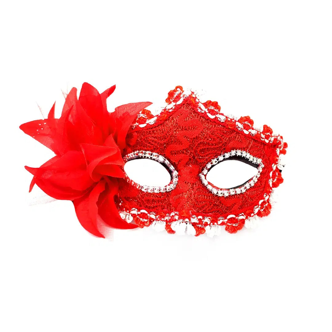 ANTIFAZ VENECIANO FLOR ROJO
