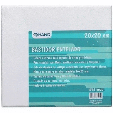 Bastidor Tela 280 Grs 20 X 20 Cms Hand
