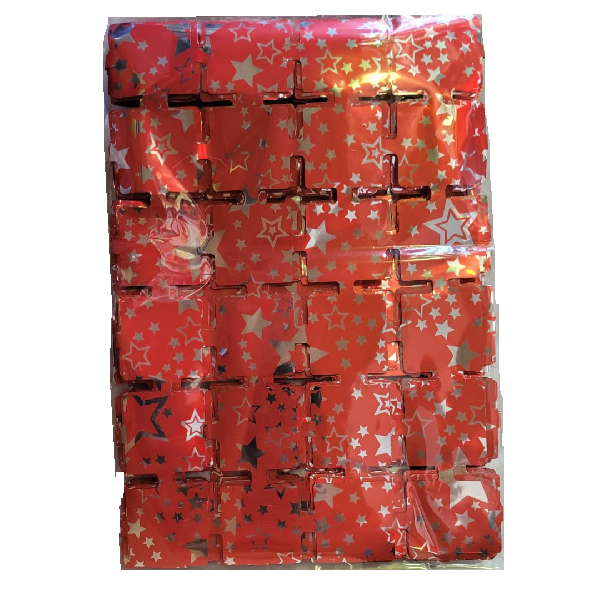 Cortina Cuadros Metal Estrellas Rojo 1 Uni