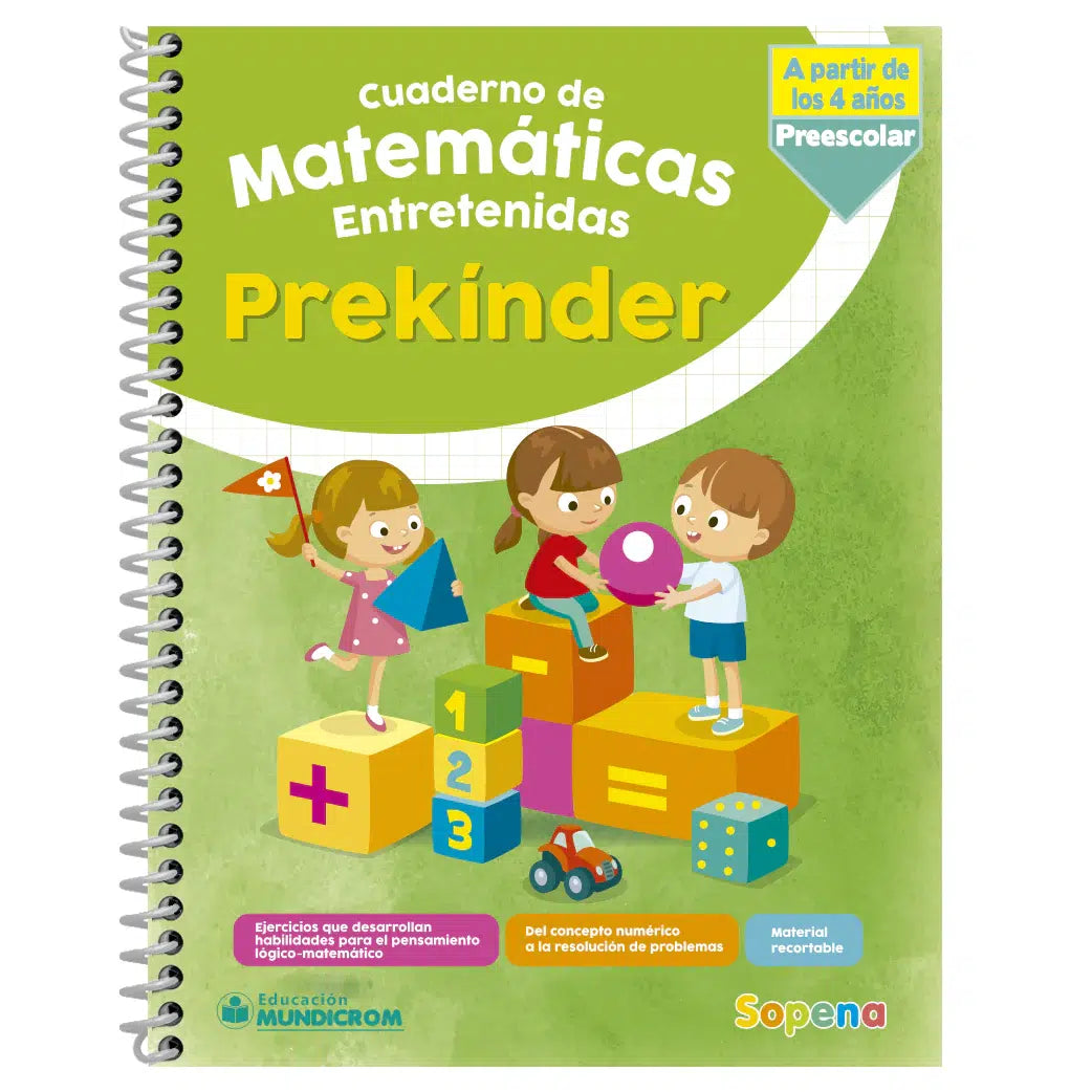 CUADERNO MATEMATICAS ENTRETENIDAS PRE KINDER DESDE LOS 4 AÑOS