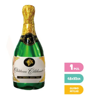 Globo Metalizado Botella De Vino X 1 Uni