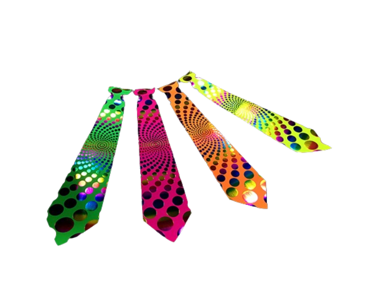 Corbata Cartón Fluór Polka x 6 Uni