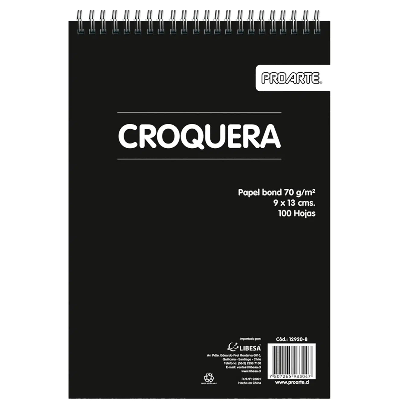 Croquera 9 x13