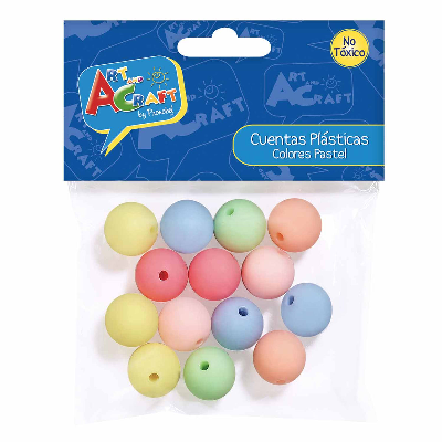 Cuentas Plásticas Col. Pastel 30 Grs Art & Craft