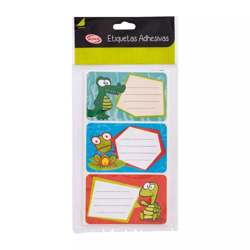 Etiquetas Escolares Animales Adix