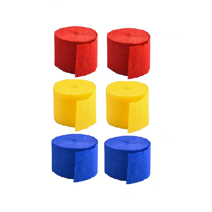 Festones Rojo Amarillo Azul x 6 Uni