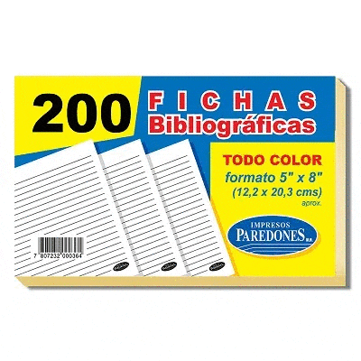 Fichas Bibliográficas Grandes 10 Unid