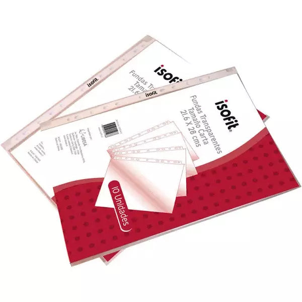 Fundas Transparentes Tamaño Carta Isofit (10 uni.)