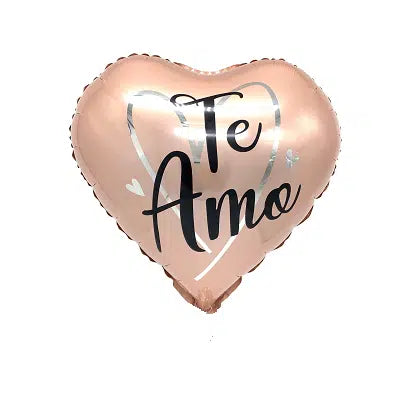 GLOBO FOIL CORAZON TE AMO ROSE GOLD