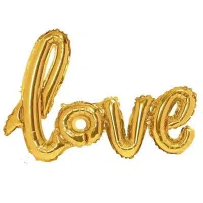 GLOBO LETRA CURSIVA LOVE DORADO X 1 UNI