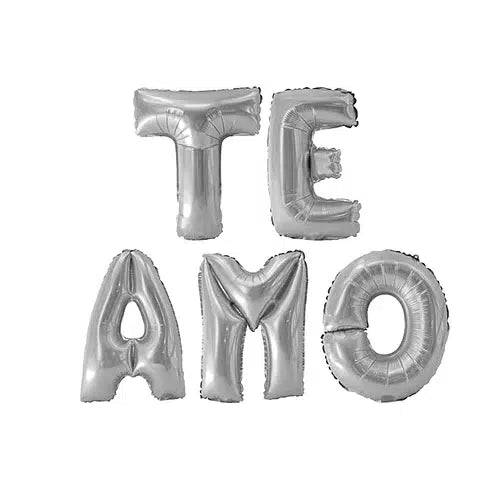 GLOBO LETRAS FOI TE AMO PLATEADO