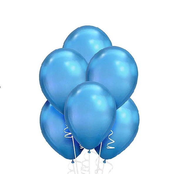 Globo Látex 9" Cromado Celeste x 25 Uni