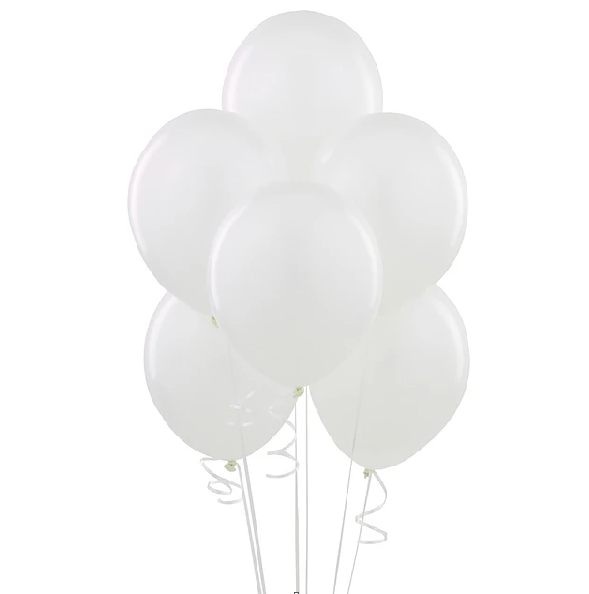 Globos Látex 9" Blanco x 50 Uni.