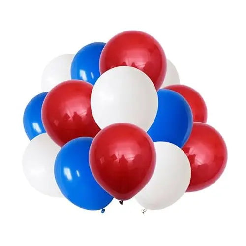 Globos Latex R9 Liso Blanco Azul Rojo x 25 Uni