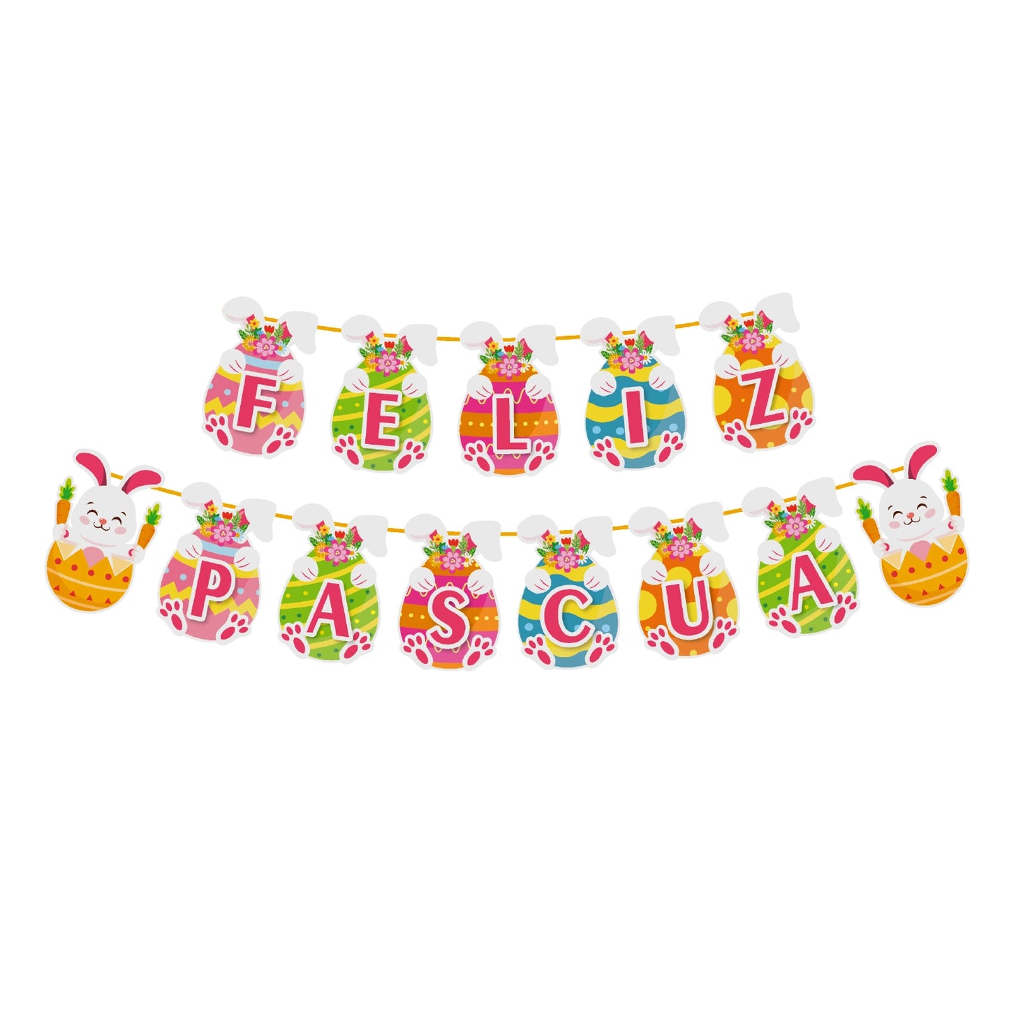 Guirnalda Feliz Pascua Huevitos x 1 Uni