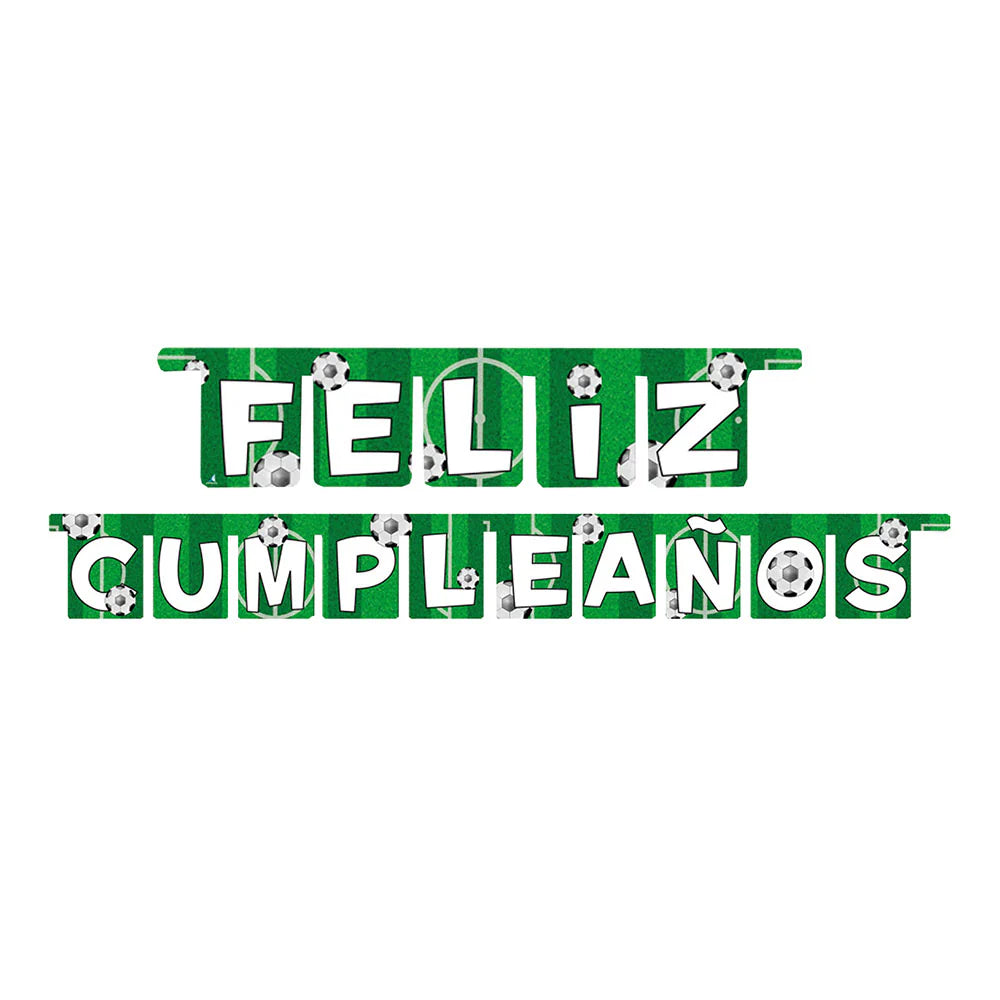 Guirnalda Feliz Cumpleaños Futbol x 1 Uni.
