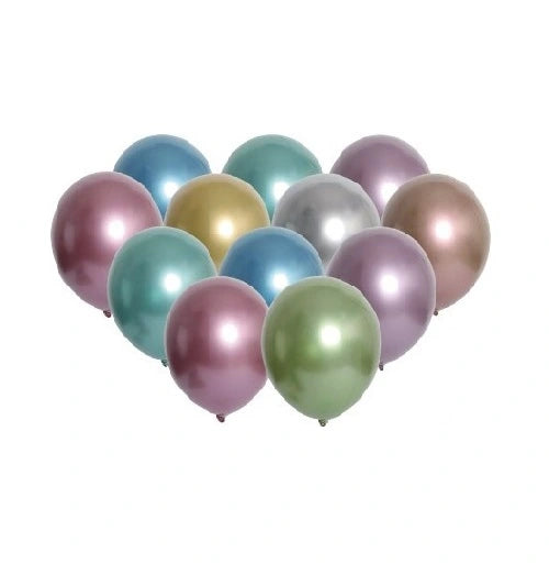 Globo Látex 9" Cromado Surtido x 25 Uni