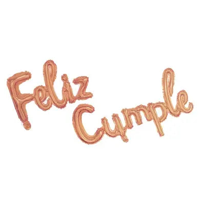 Globo Foil Letra Curv Feliz Cumple Rose Gold