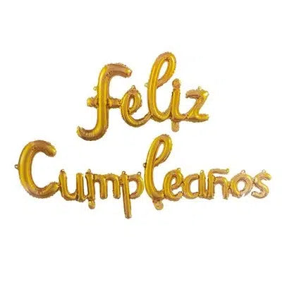 Globo Foil Letra Curv Feliz Cumpleaños Dorado