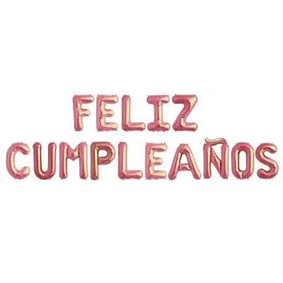 Globo Foil Letra Feliz Cumpleaños Rose gold