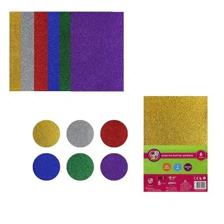 Goma Eva Glitter x 6 Uni