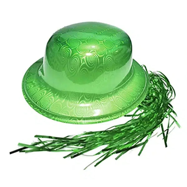 Gorro Chaplin Plástico Brillante Pelo Verde x 1 Unidad