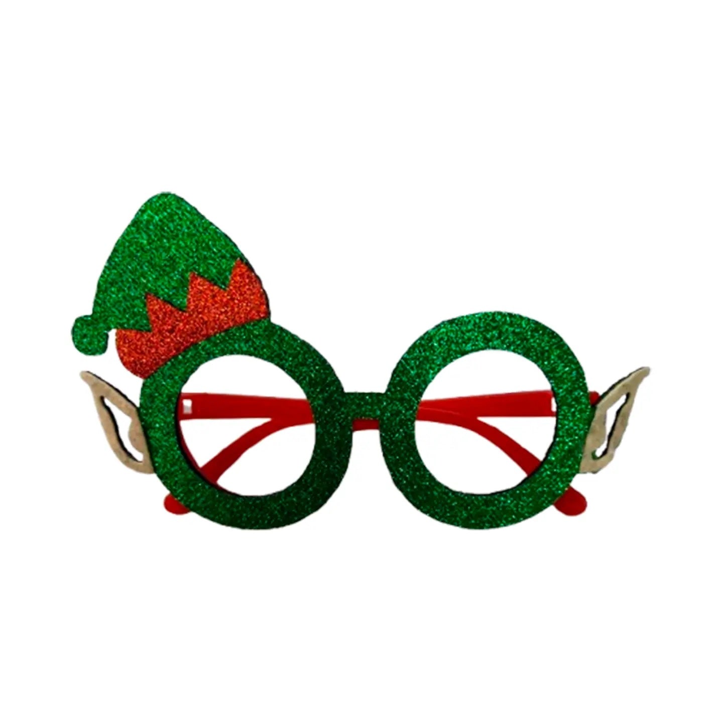 Lentes Navideño Duende Verde x 1 Uni.
