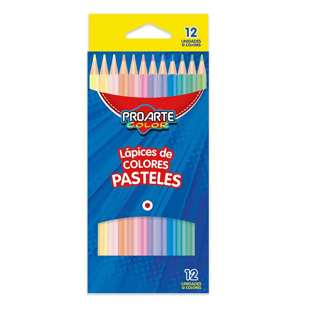 Lapices Colores Triangular Pasteles x 12 Uni