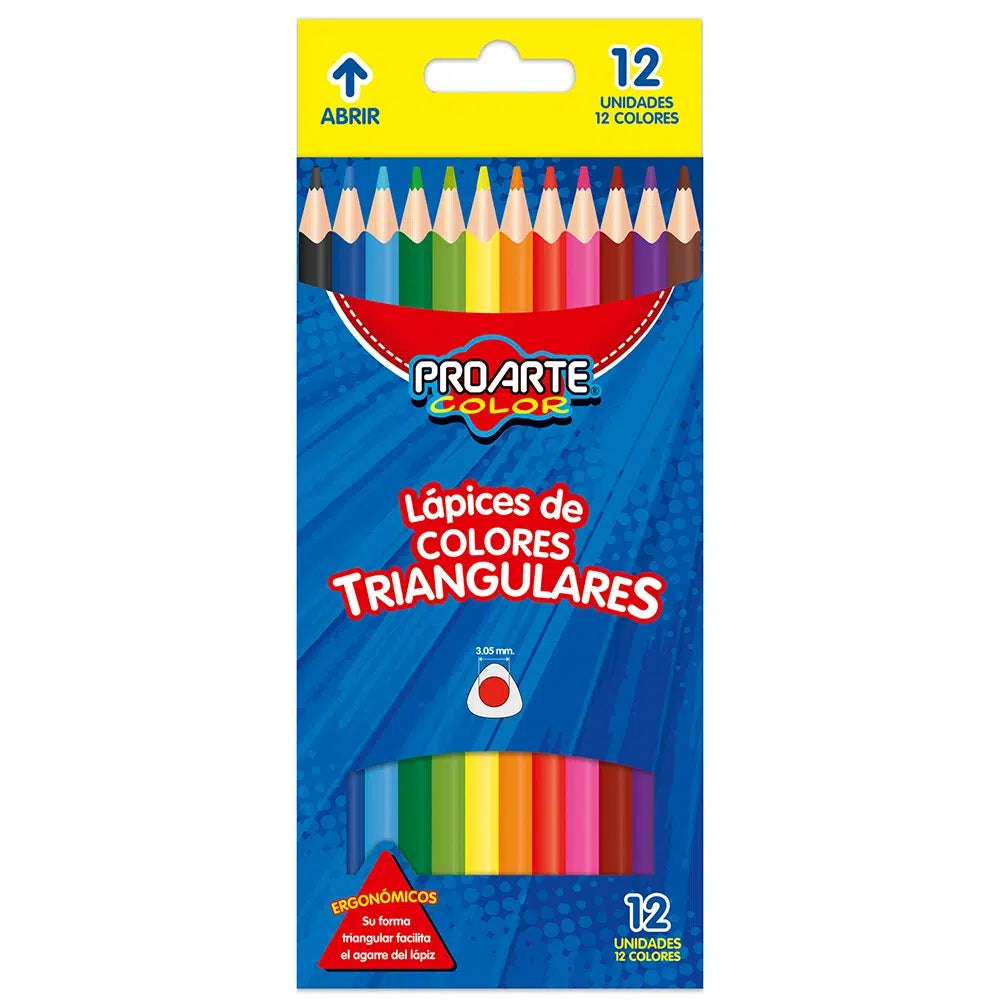 Lapices Colores Triangulares x 12 Uni