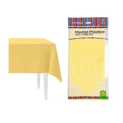 Mantel Plástico Amarillo Pastel