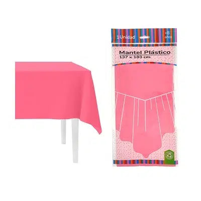 Mantel Plástico Rosado Pastel