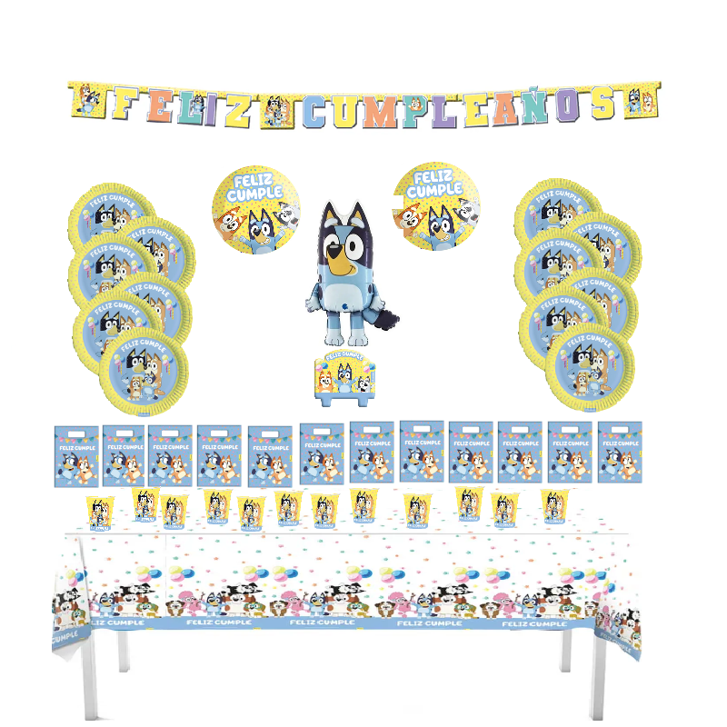 Set Decorativo Bluey 12 Personas
