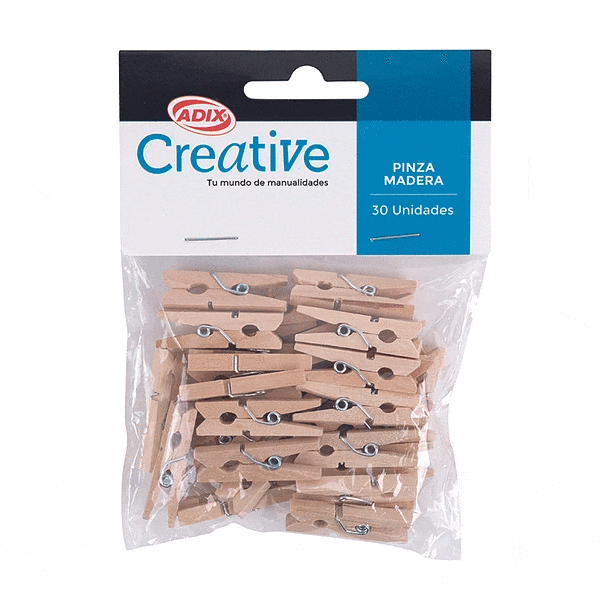 Pinza Madera Natural 30 U Creative