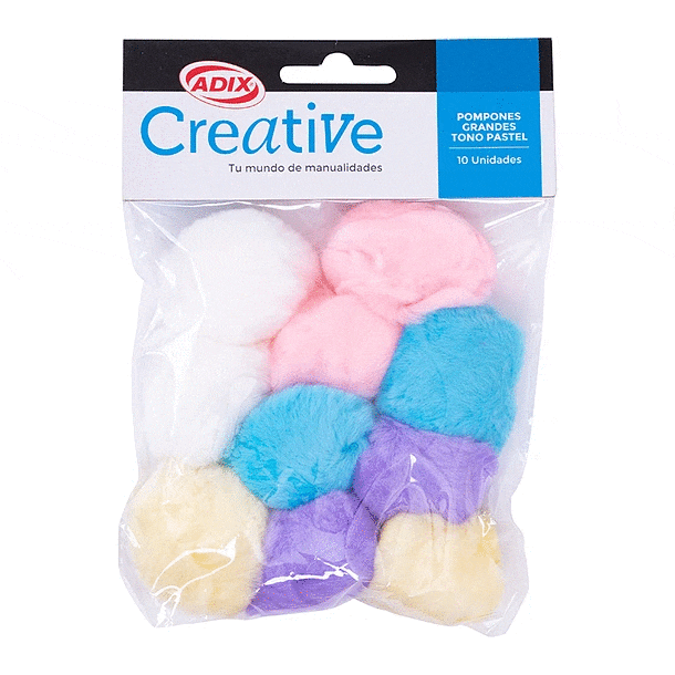 Pompon Color Pastel 10 Unid Creative