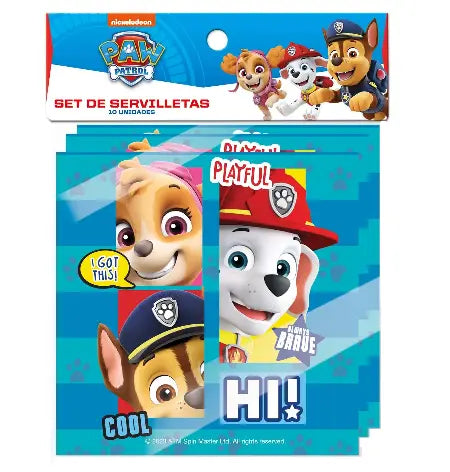 SERVILLETAS PAW PATROLX 10 UNI