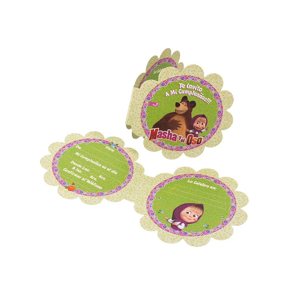 SKU 17639 Tarjeta Invitación Masha & El Oso x6 $ 1.590