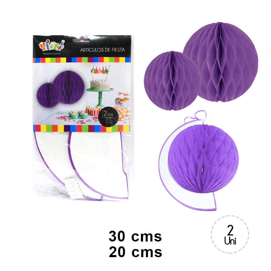SKU 24543 Set Esferas Papel Deco Fucsia $2.490
