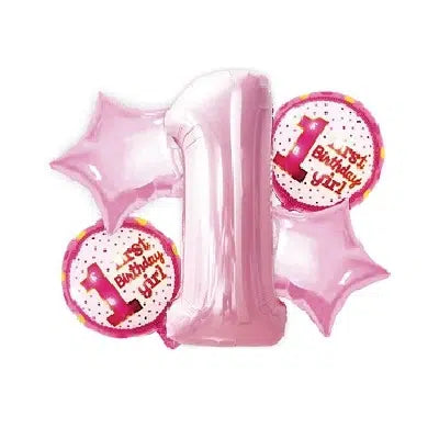 Set Globos Foil N° 1 Rosado