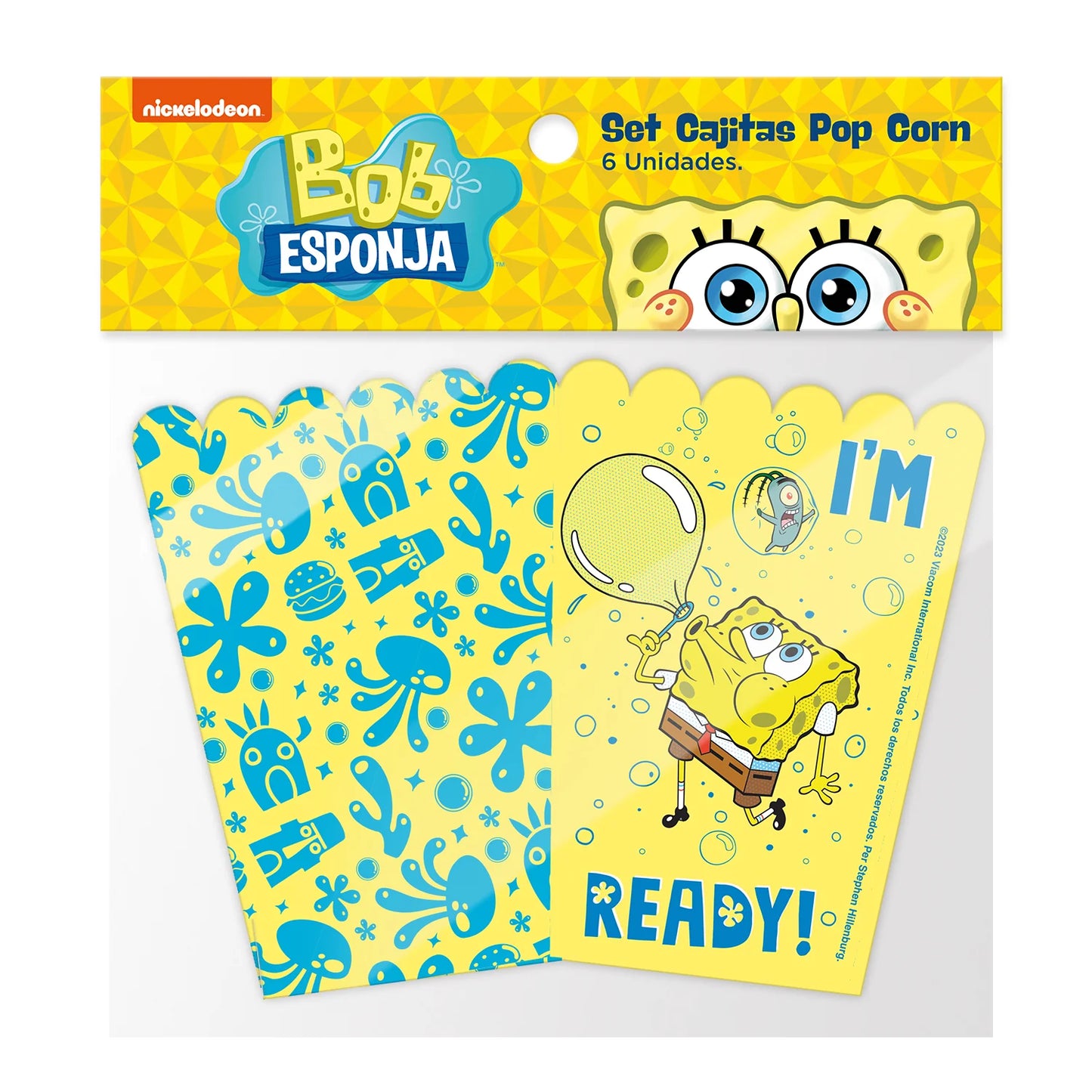 Cajitas PopCorn Bob Esponja x 6 Uni