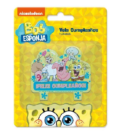 Vela Cumpleaños Bob Esponja x 1 Uni