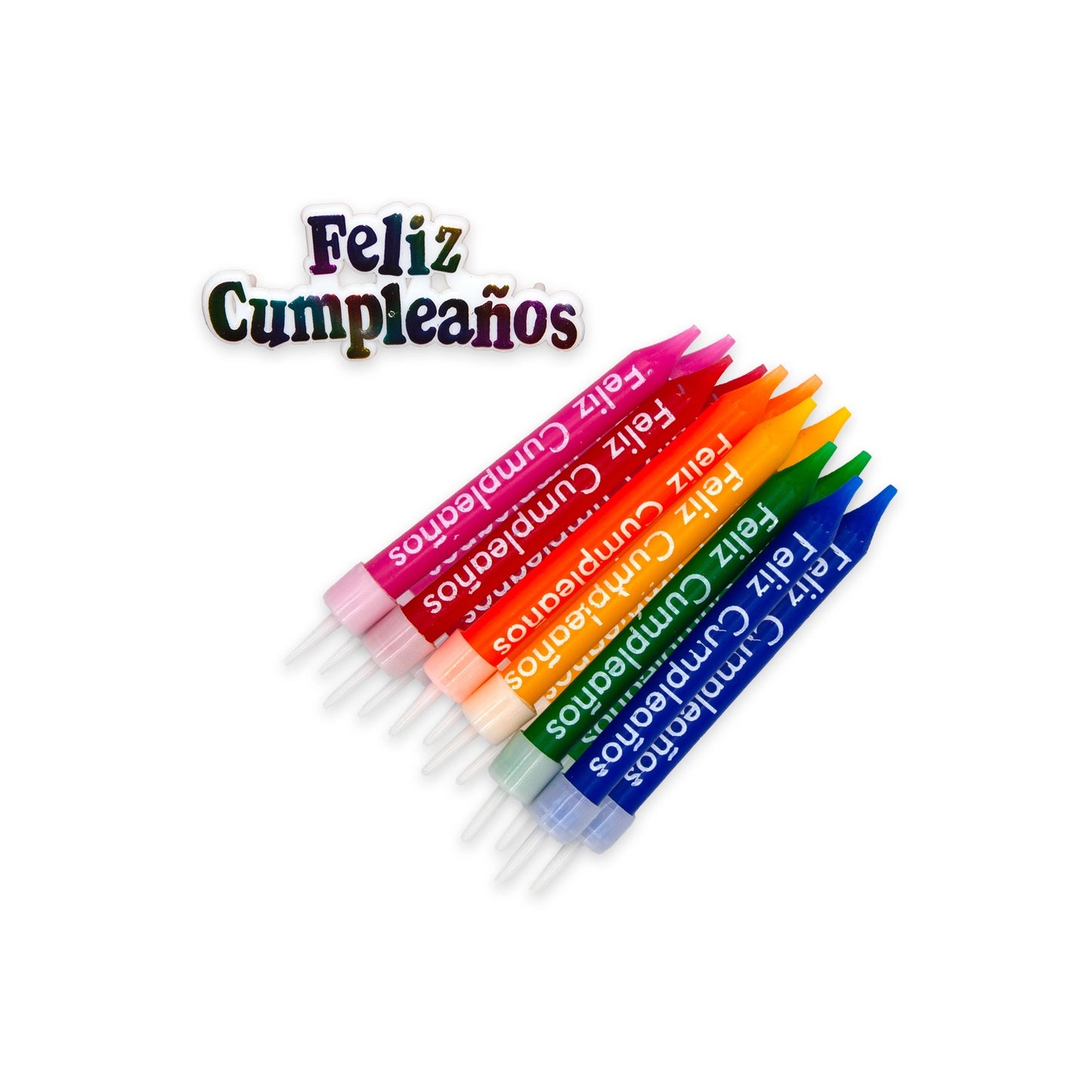 Velas Impresas "Feliz Cumpleaños" x 12 u.