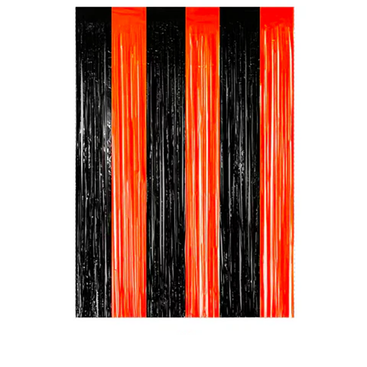 Cortina Metalizada 200x100 cm Naranjo/Negro