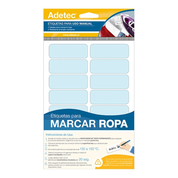 Etiqueta Marca Ropa Color 63X25 mm 12 Unid Adetec