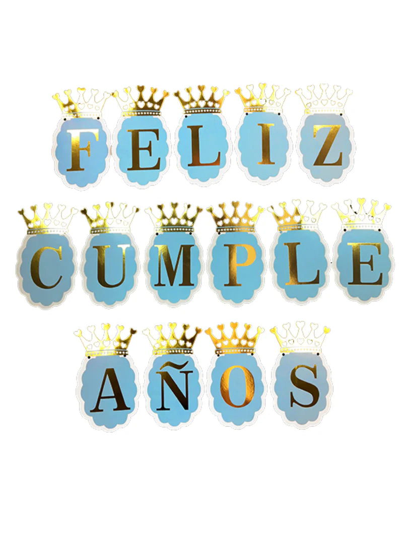 Guirnalda Feliz Cumpleaños Corona Celeste