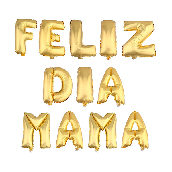 Globo Letras Dorado Feliz Día Mamá x 1 Uni