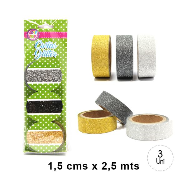 Set Cinta Glitter X 3 Unid Arte Top
